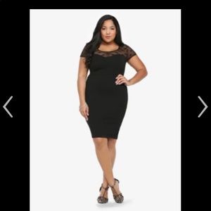 Torrid Size 22 Black Mash with heart detail  dress